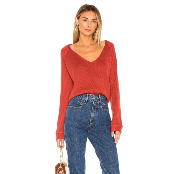 Tularosa Shia Sweater in Rust | Revolve | size small - Picture 4 of 8